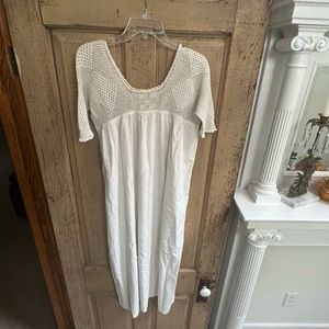 Vintage Muslin Crocheted Nightgown Under Garment Victorian Charm